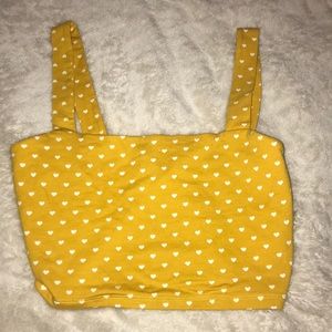 A yellow crop top